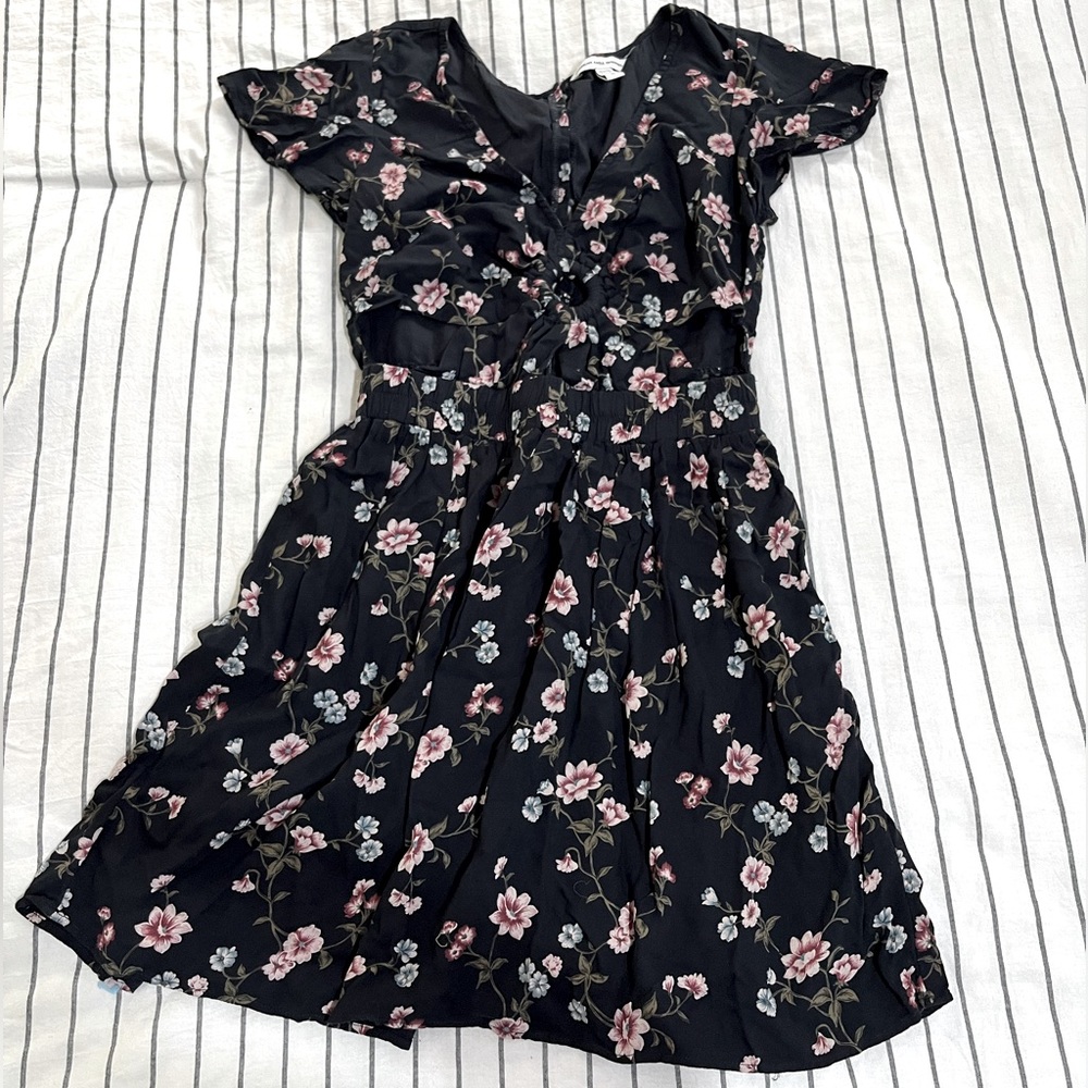 Floral Cut Out Mini Dress